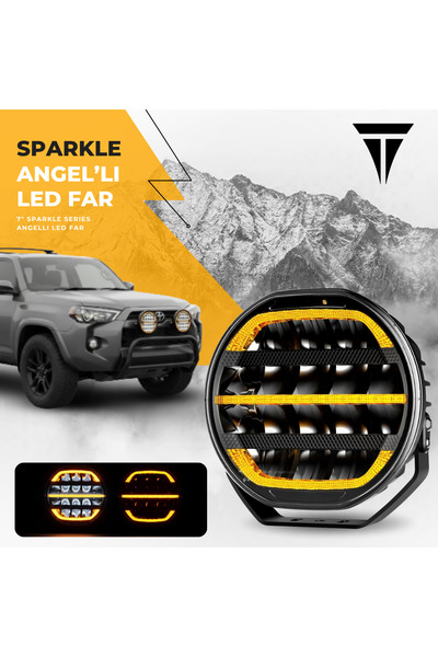 Carlifestyle E-Mark Onaylı Sparkle 7'Beyaz Turuncu Led Spot Projektör Çalışma...