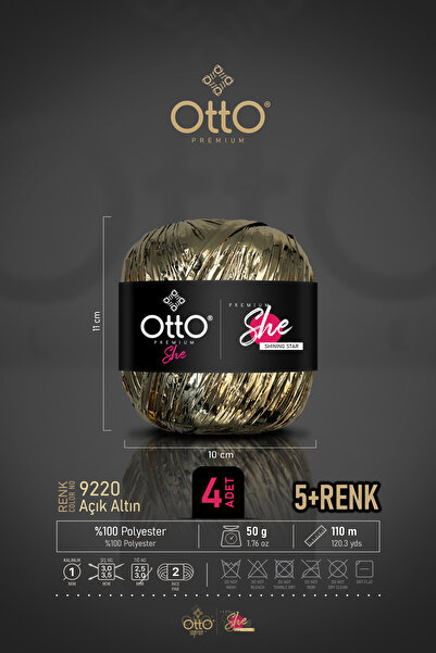 Otto Premium She Metallic Raffia - Light Gold - 4 Pack - 1mm/ 50Gr/ 110m - Sh...