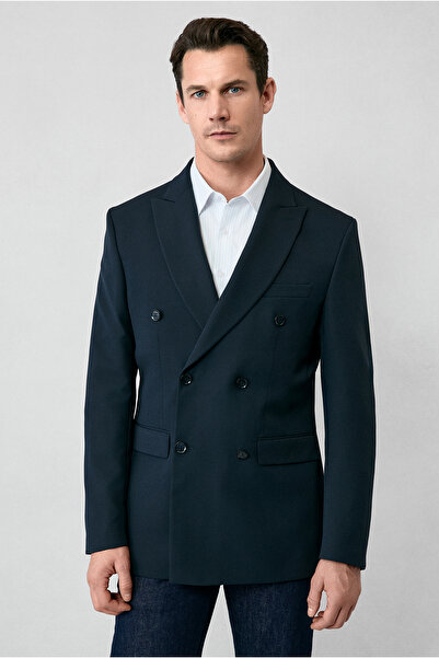 Kiğılı 6 Drop Regular Fit Standart Kesim Mevsimlik Kruvaze Ceket