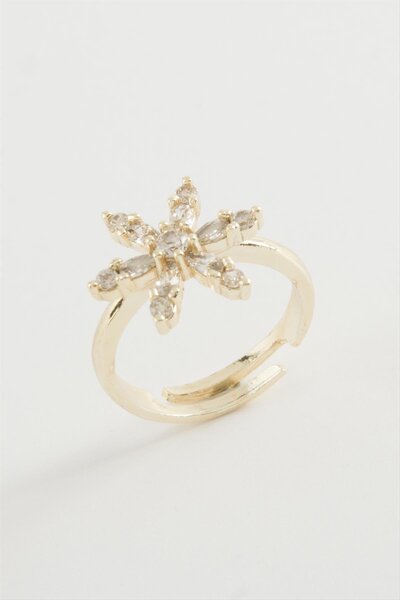 ZERO LAND MTXDPN لوتس زيركون (161538) خاتم مرصع بالأحجار الكريمة - أصفر