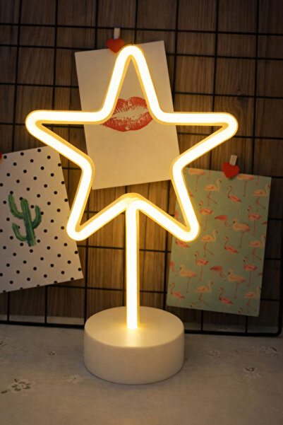 Patladı Gitti Dekoratif Yıldız Neon Led Gece Lambası