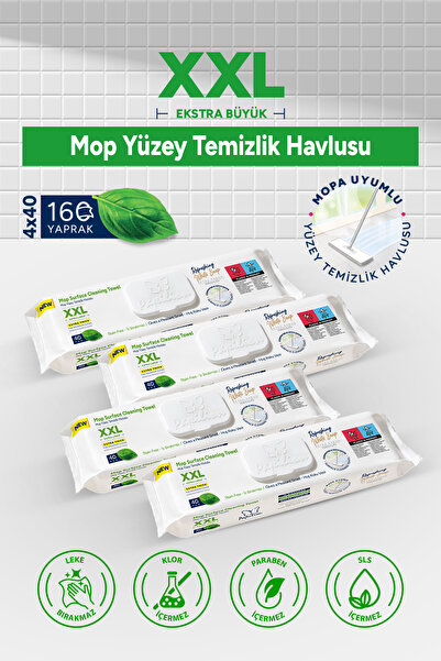 Papilion Easy Clean Xxl Beyaz Sabun Katkılı Naturel Formül Mopa Uyumlu Yer Temizlik Havlusu 160 Geniş Yaprak