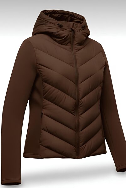 moda armanc Palton termic maro cu glugă pentru femei - Palton stil Range Rover Mom ZR pentru sezonul nou