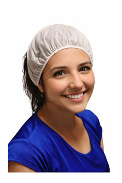 white guard Disposable Cosmetic Hair Band, White, Elastic, Nonwoven, 100 Pieces in a Pack