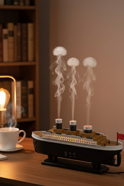 TECHNOMEN Titanic Aromaterapi Hava Nemlendirici Kuruluğu Önlemek Için Verimli Gemi Dizaynlı Difüzör