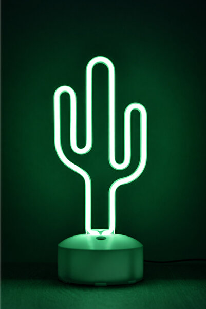 Patladı Gitti Dekoratif Kaktüs Neon Led Gece Lambası