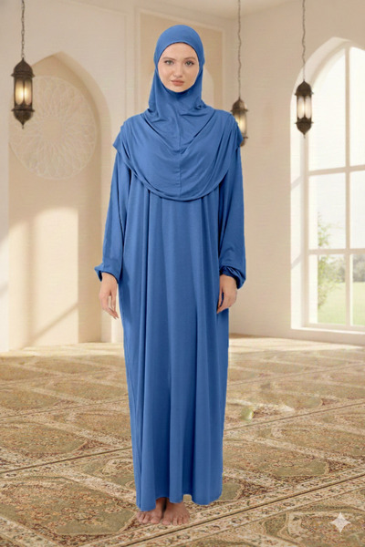 Sonbaharmoda Rochie hijab dintr-o bucată cu batic detașabil Bumbac organic Mâ...