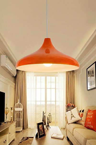 Marrien Nova Turuncu Metal Sarkıt (35 cm) | Yemek Masası Üstü Avize | Mutfak ...