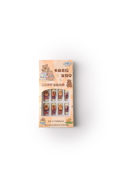 Ecrou Kapibara Temalı Takma Tırnak