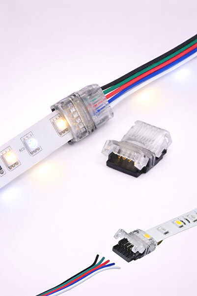 Nexo Dış Mekan Şeritler Için Şerit Kablo Konnektörü Led Şerti Genişliği (10MM) Tek Renk 5 Adet