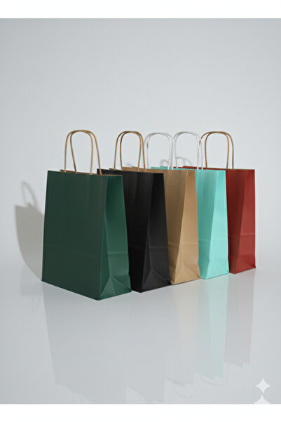 Ta-Fu Global 18x8x24 Renkli-desenli Karton Çanta 25 Li Karışık Renk