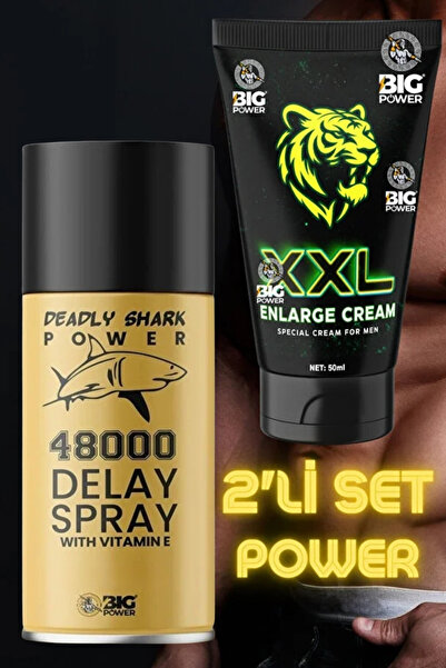 BİG POWER 2LiSet Yeni Erkek Büyütücüm Kalınlaştırcı Sertleştirci Krem ve Etkili Géciktirici Sprey