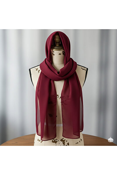 karanfil TESETTÜR KADIN BORDO ŞİFON ŞAL