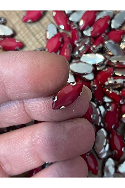 Gönülden Tasarım 1 cm 3 mm crvene perle od kamena u vertikalnom obliku, 50 ko...