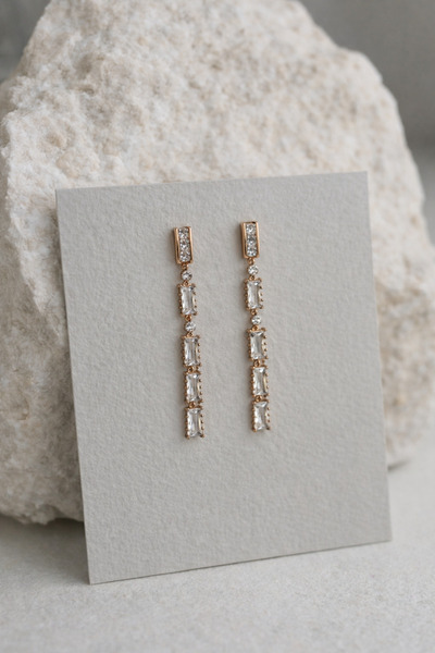 Owentis أقراط متدلية من حجر الصلب - لا تفقد اللون -