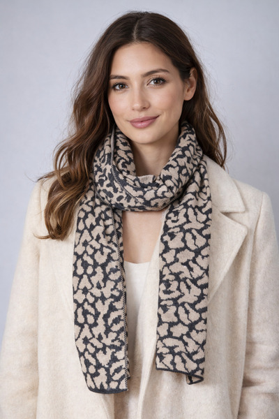 Sebir Moda Eșarfă de tricotaj cu model leopard
