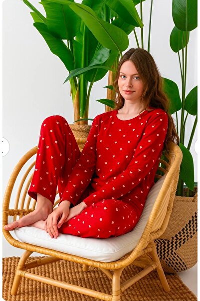 lacelove Transitional Long Sleeve Suede Women's Pajama Set- Crew Neck Women's Pajamas