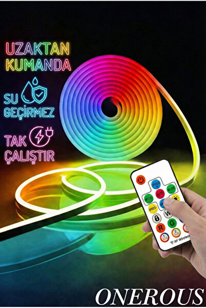Onerous RGB Pixel Neon 5 metre LED Şerit - RF Uzaktan Kumandalı, Su Geçirmez,...