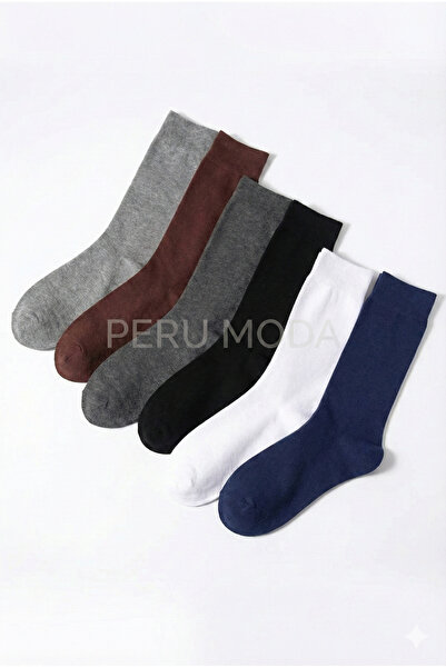 peru moda 6 Çift Unisex Düz Renk Pamuklu Soket Çorap | Günlük Basic Rahat Kul...