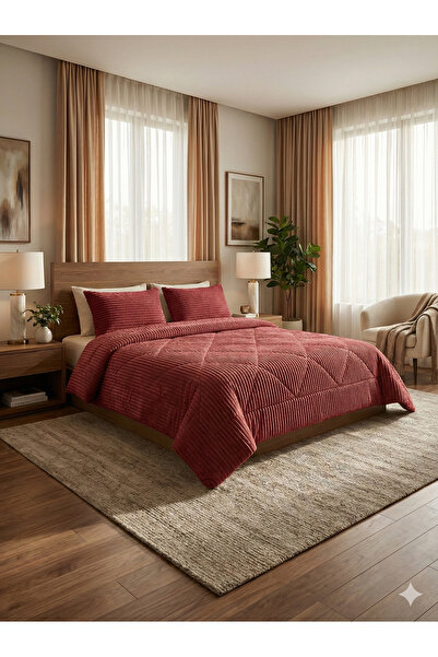 gülce home Sherpa Çift Taraflı Yorgan Seti ( Uyku Seti ) Çift kişilik 3 Parça