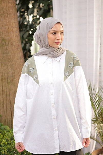 İmajButik Cămașă cu detalii din piatră decorată de Çağla