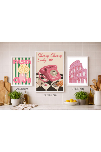 Koi Art Design Μοντέρνα διακόσμηση κουζίνας Μαύρο/Λευκό Σετ ζωγραφικής 3 τεμα...