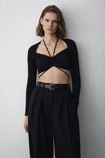 Wear Three Points Sophıa Siyah Basıcs Crop