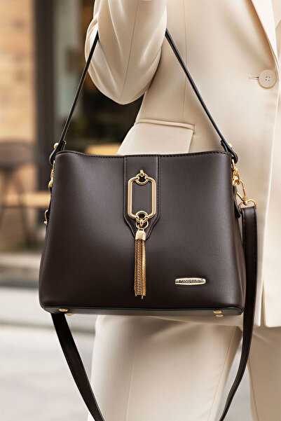 Lifonbag Geantă de umăr și crossbody pentru femei cu 3 compartimente cu detal...