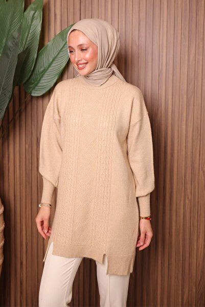 Balenbi Baklava Patterned Soft Hijab Knitwear Tunic 7032