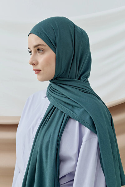 Modakaşmir Aminenesil Petrol Color Combed Cotton Shawl
