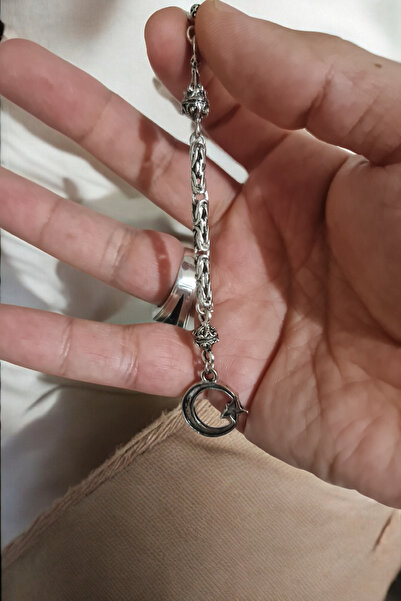 Budakoğulları 925 Ayar Gümüş Kaplama Ay Yıldızlı Şanlı Türk Bayraklı Püskül