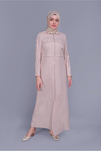 Alvina KUŞ GÖZÜ DETAYLI FERMUARLI PARDESÜ 10407