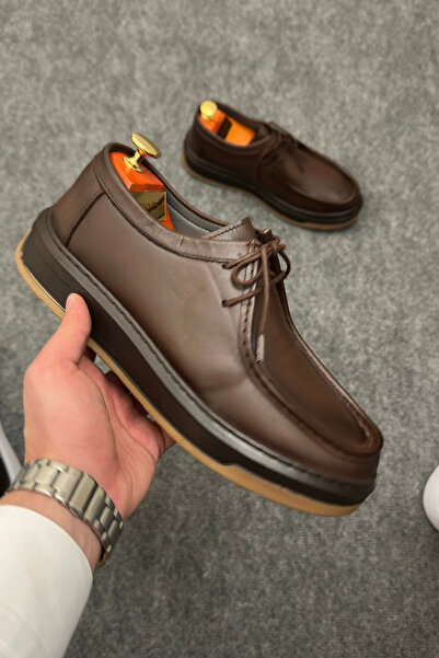 Greyybull Shoes حذاء رجالي جلد بني - حذاء رياضي