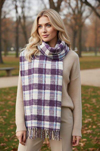 Fulla Moda Ekose Desenli Yumuşak Dokulu Şal