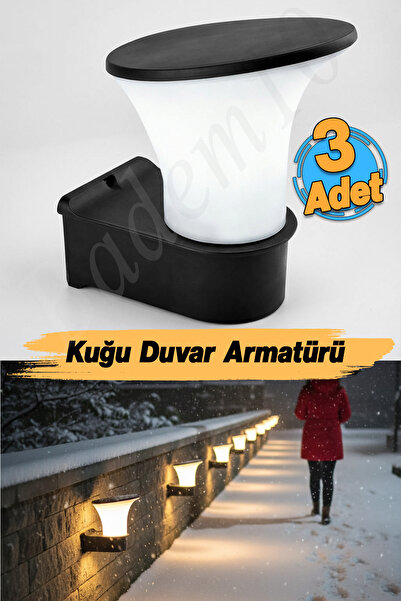 Badem10 (3 Pieces) Plastic Street Garden Sconce Lamp Lighting Garden Wall Luminaire E27 Lamp Holder Compatible Ip 54 Grade