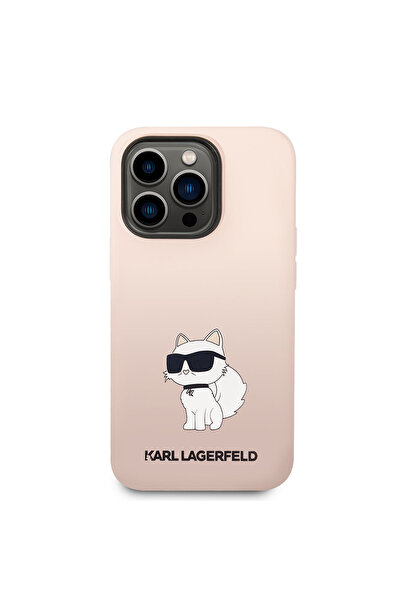 Karl Lagerfeld غطاء حماية من السيليكون لهاتف iPhone 14 Pro بتصميم Choupette