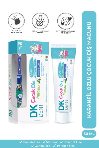 DKDENT Karanfil Özlü Çocuk Diş Macunu (Fırçalı) 50 ml