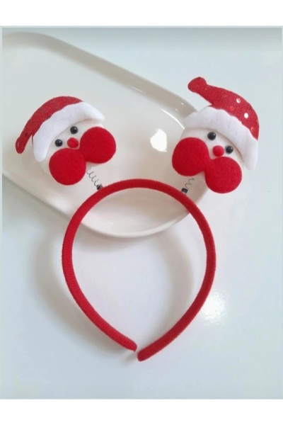 Aksesuar Kar taneli şapkalı kardan adam yılbaşı tacı