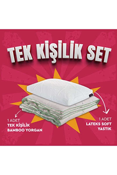 Wellmatt Bambu Tek Kisilik Yorgan ve Yastık