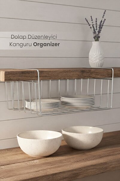 Sas Haus Organizator pentru dulap Kangaroo Organizer - Organizator pentru prosoape suspendat Organizator pentru baie și bucătărie Cromat