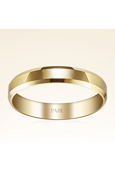 Pare Pırlanta Klasik Kalın Kare 4 mm Erkek Alyans