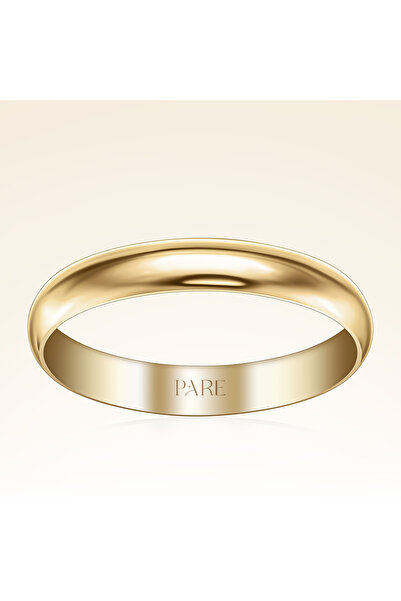 Pare Pırlanta Klasik İnce Bombeli 3 mm Kadın Alyans