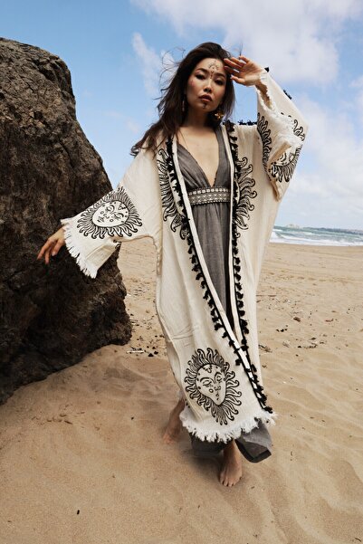 Su Koleksiyon SHAMAN BOARD PRINTED MUSLIN KAFTAN