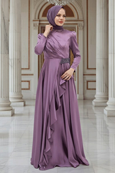 Neva Style فستان سهرة فضفاض بلون أرجواني 22431LILA