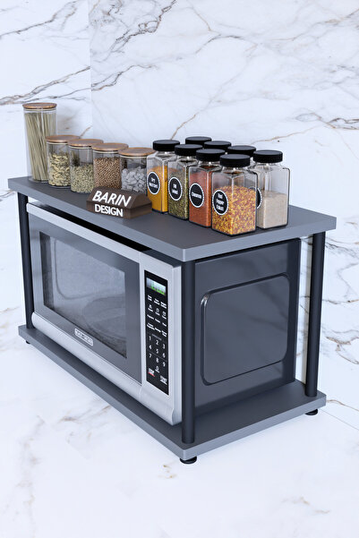 BARIN DESIGN Çevir Kur Mutfak Tezgah Üstü Mikrodalga Rafı Çok Amaçlı Organize...