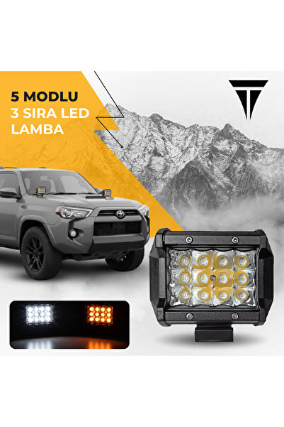 C9 3 Sıra Kare Çift Renk 35 W Motosiklet Sis Far Takımı