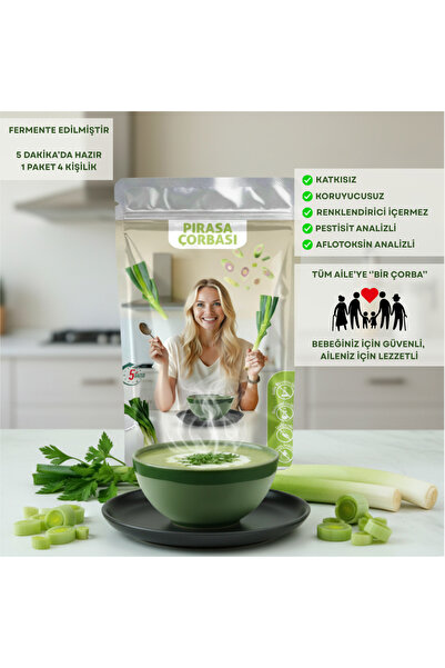 Belu Gıda Atölyesi Pırasa Çorbası 60 gr (4 Porsiyon) Pestisitsiz - Bebek, Çoc...