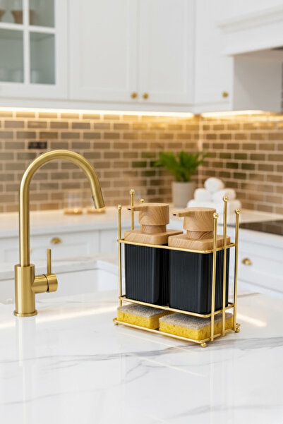 grimorlife Μαύρο Ξύλινο Λεπτομερές Απορρυπαντικό Πιάτων Δοχείο Υγρού Σαπουνιο...