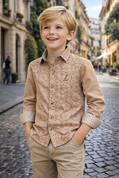 Louis Kids Dječja majica sa velikim cvetnim printom i mlečnom kafom