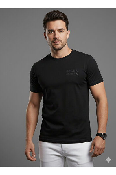 Jack & Jones JACK JONES Yazılı Erkek Bisiklet Yaka Tişört 12151955